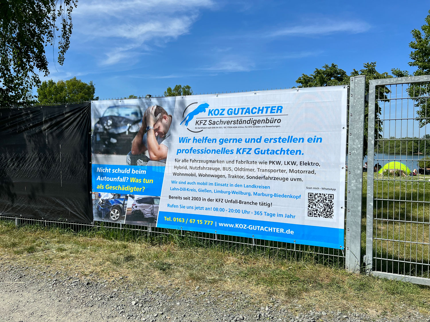 Werbebanner Werbefläche Zaun Koz Gutachter
