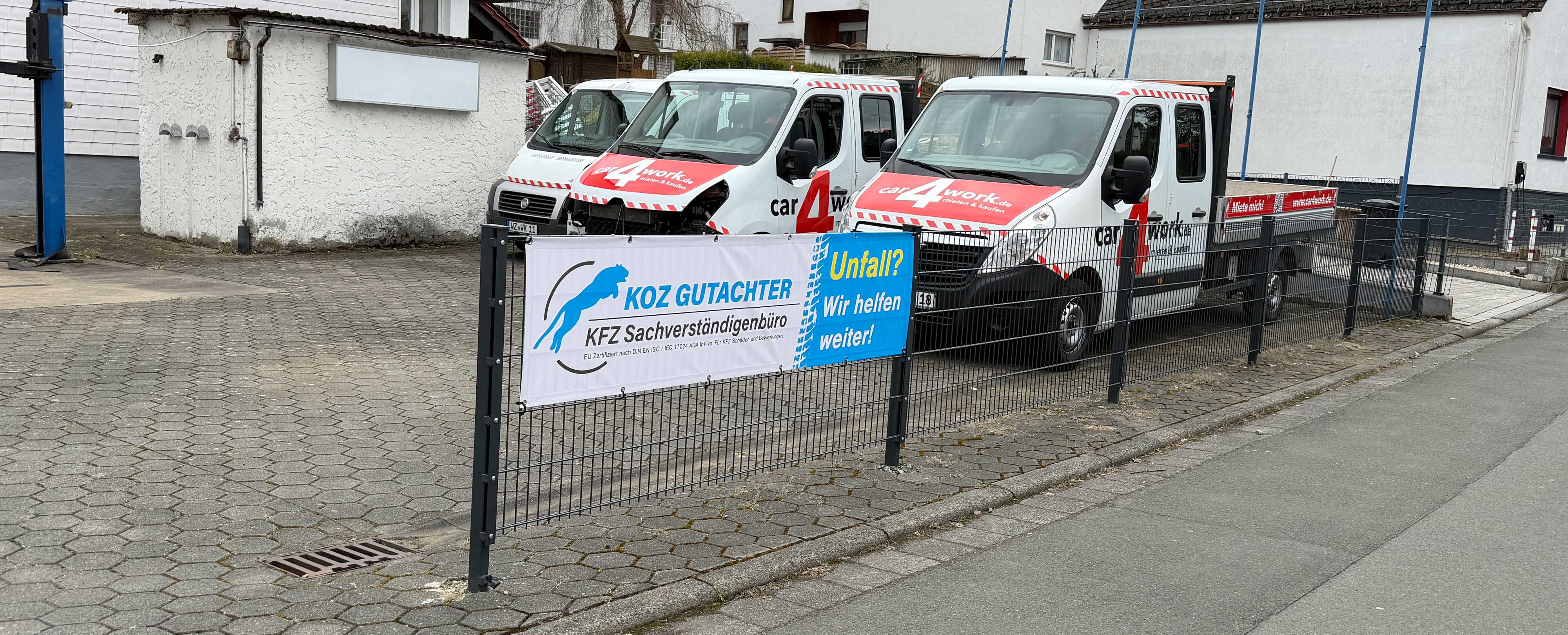 Beispiel Banner Plakat Zaun Aufsteller Koz Gutachter