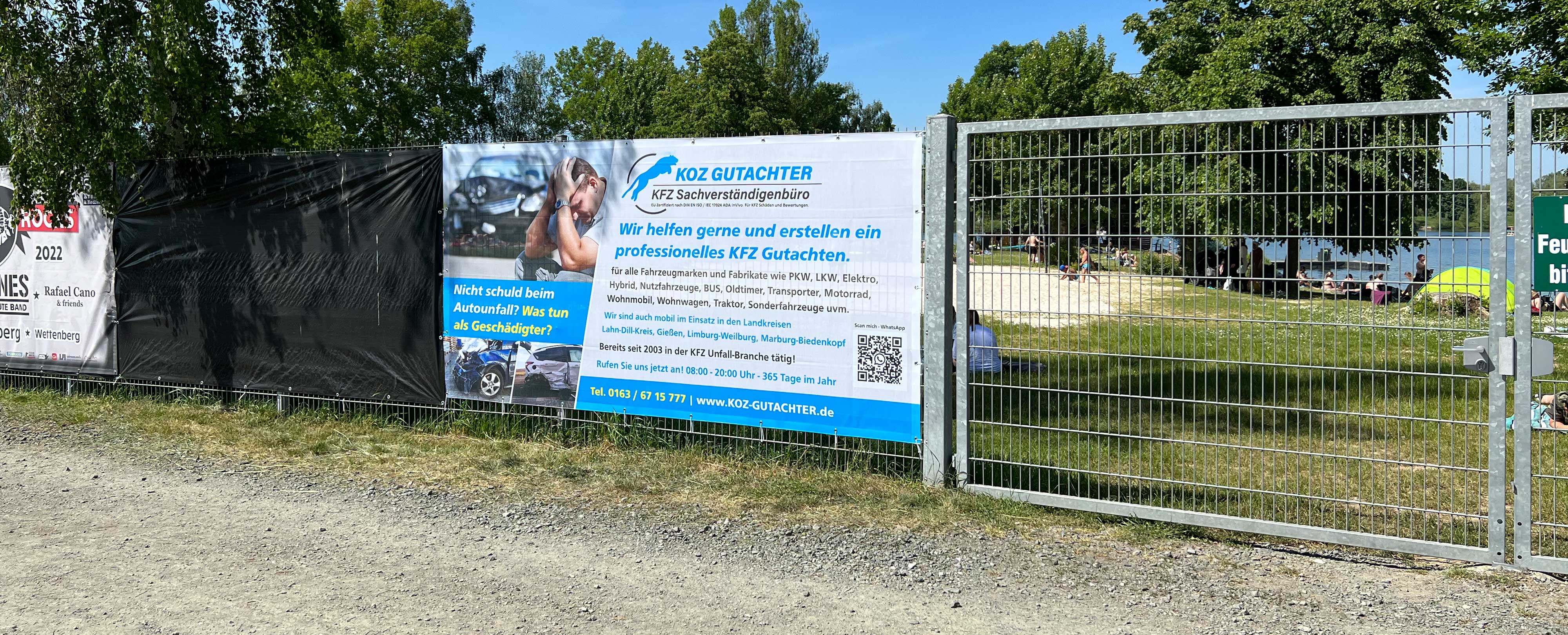Standbanner Plakat Zaun Werbung Koz Gutachter